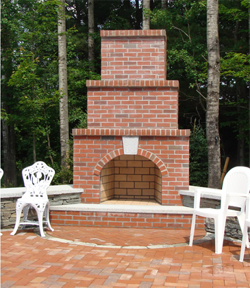 Outdoor Brick Fireplace