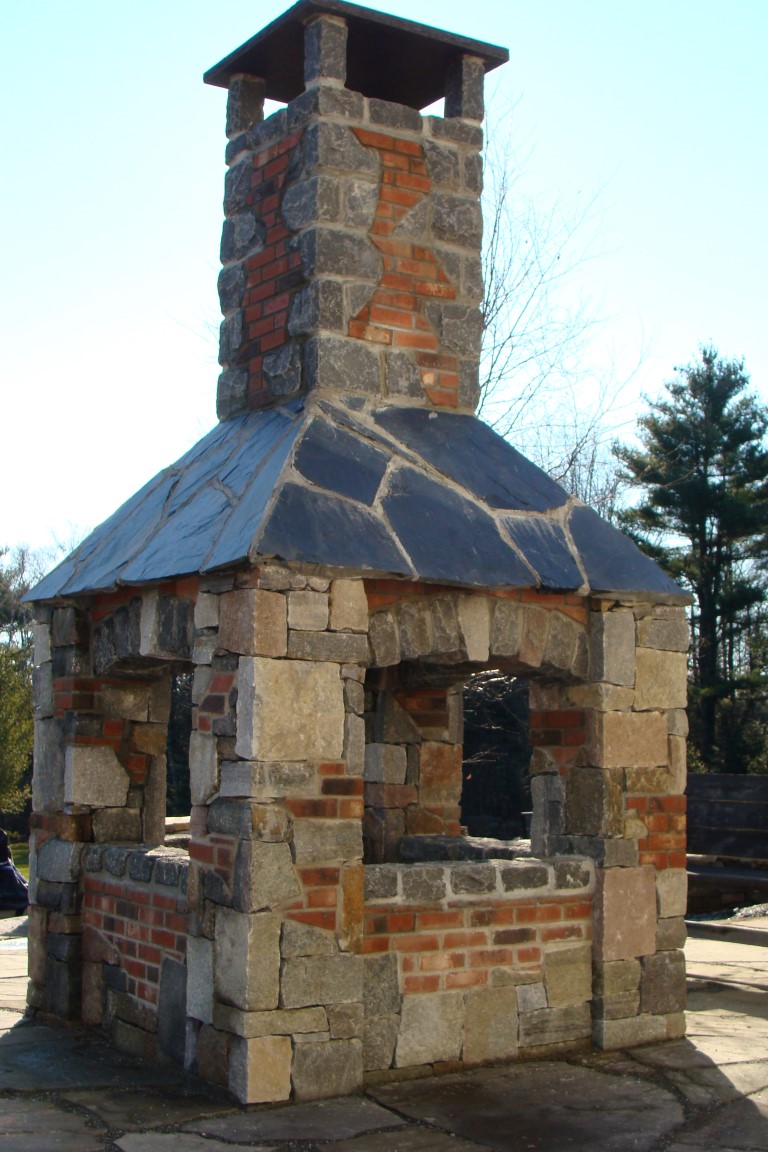Custom Four-Sided Wood Fireplace